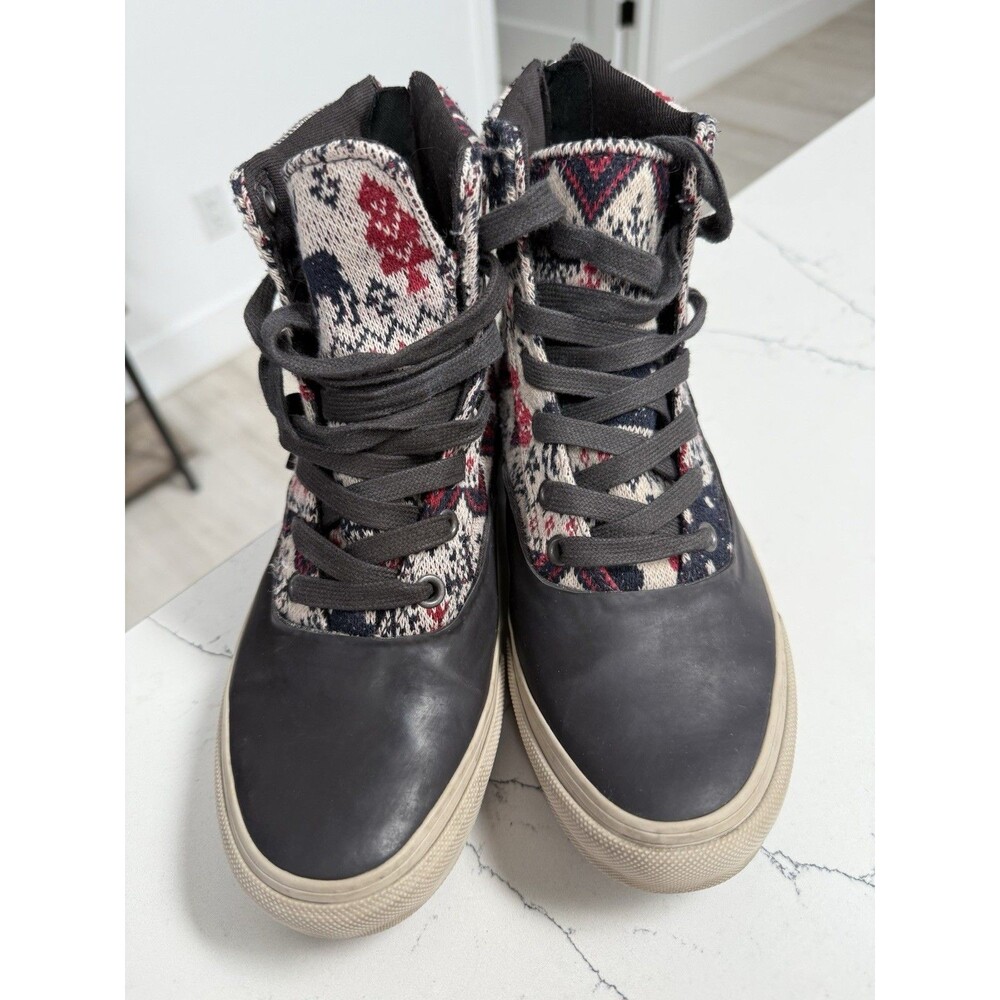 Vans Fair Isle Knit High Top Women's 6.5 Rubber Zip Back Sneakers Shoes EUC - Picture 4 of 10